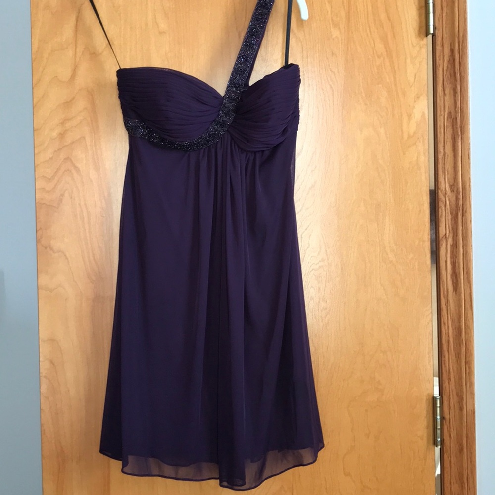 Plum One-Shoulder Cocktail Dress (Worn once)